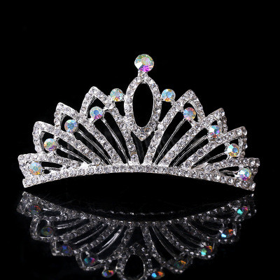 Bridal Crown Crystal Decor Veil Tiara